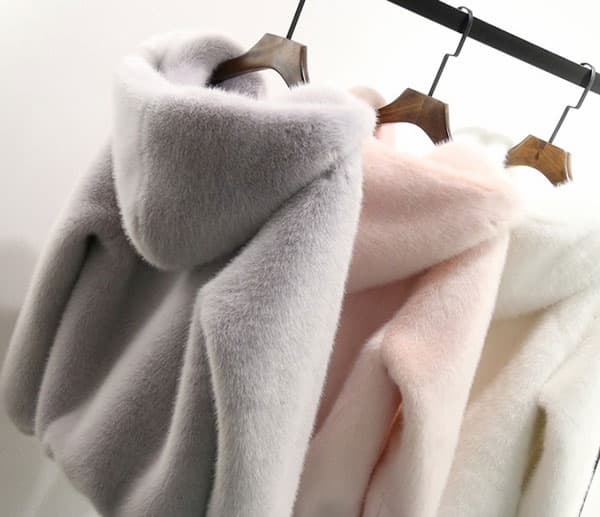 Fashion Women Faux Mink Fur Coat